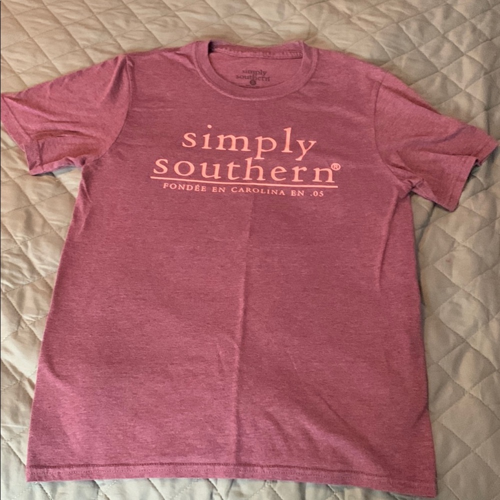 Simply Southern Pink Short Sleeve Tee Casual Cotton